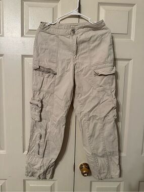 Utility Cargo Jogger Pants for Women in Light Beige